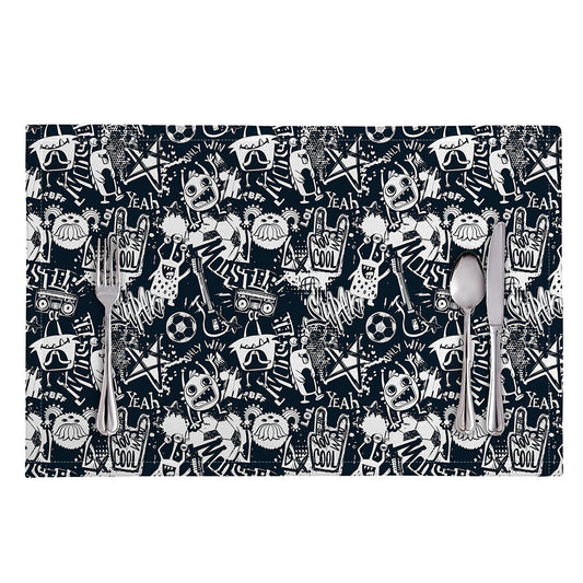 Graffiti Monster Characters Print Placemat