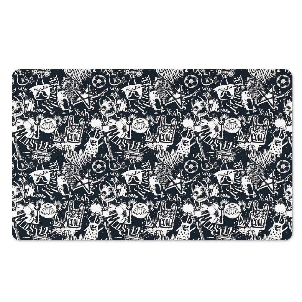 Graffiti Monster Characters Print Polyester Doormat