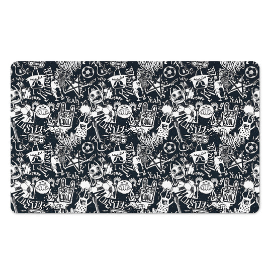 Graffiti Monster Characters Print Polyester Doormat