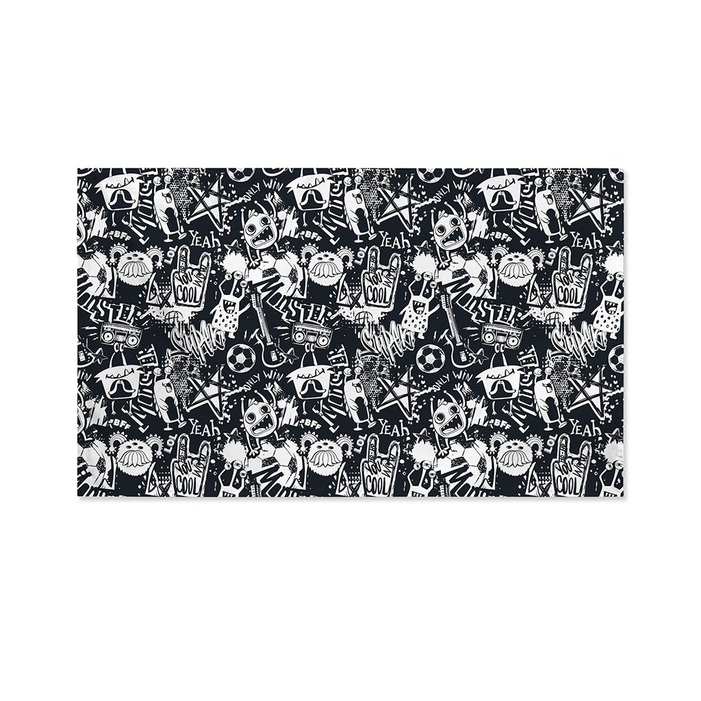 Graffiti Monster Characters Print Polyester Flag
