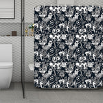 Graffiti Monster Characters Print Polyester Shower Curtain
