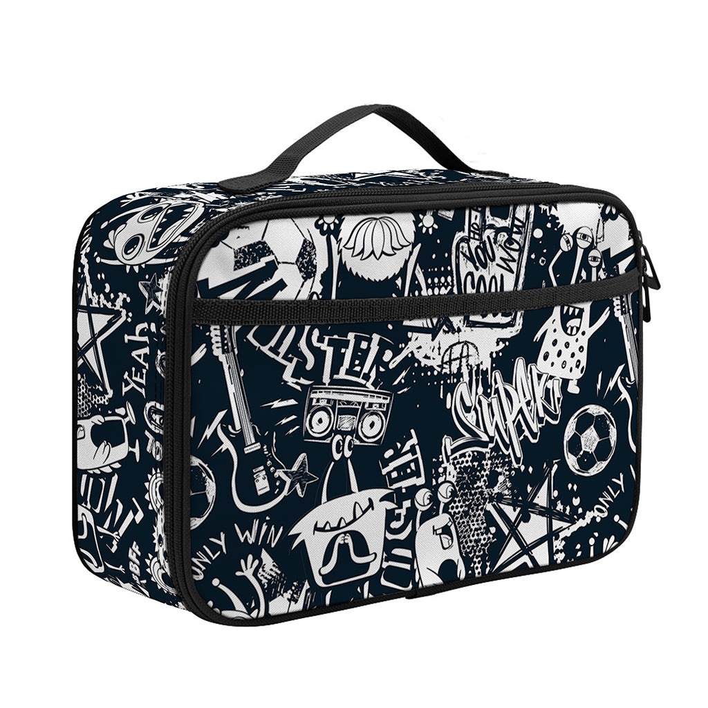 Graffiti Monster Characters Print Portable Lunch Bag