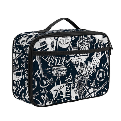 Graffiti Monster Characters Print Portable Lunch Bag