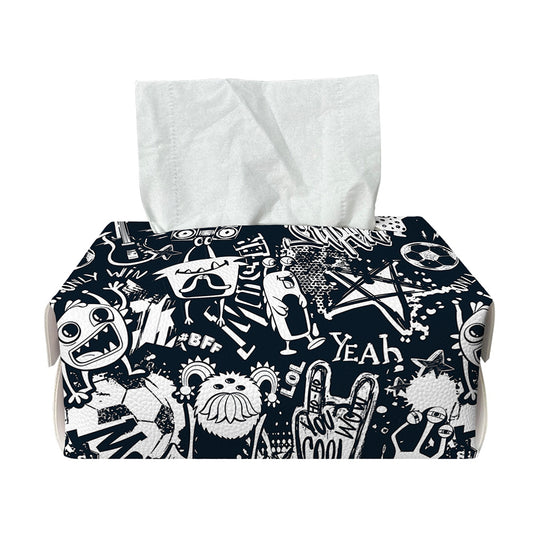 Graffiti Monster Characters Print Rectangle Tissue Box Cover