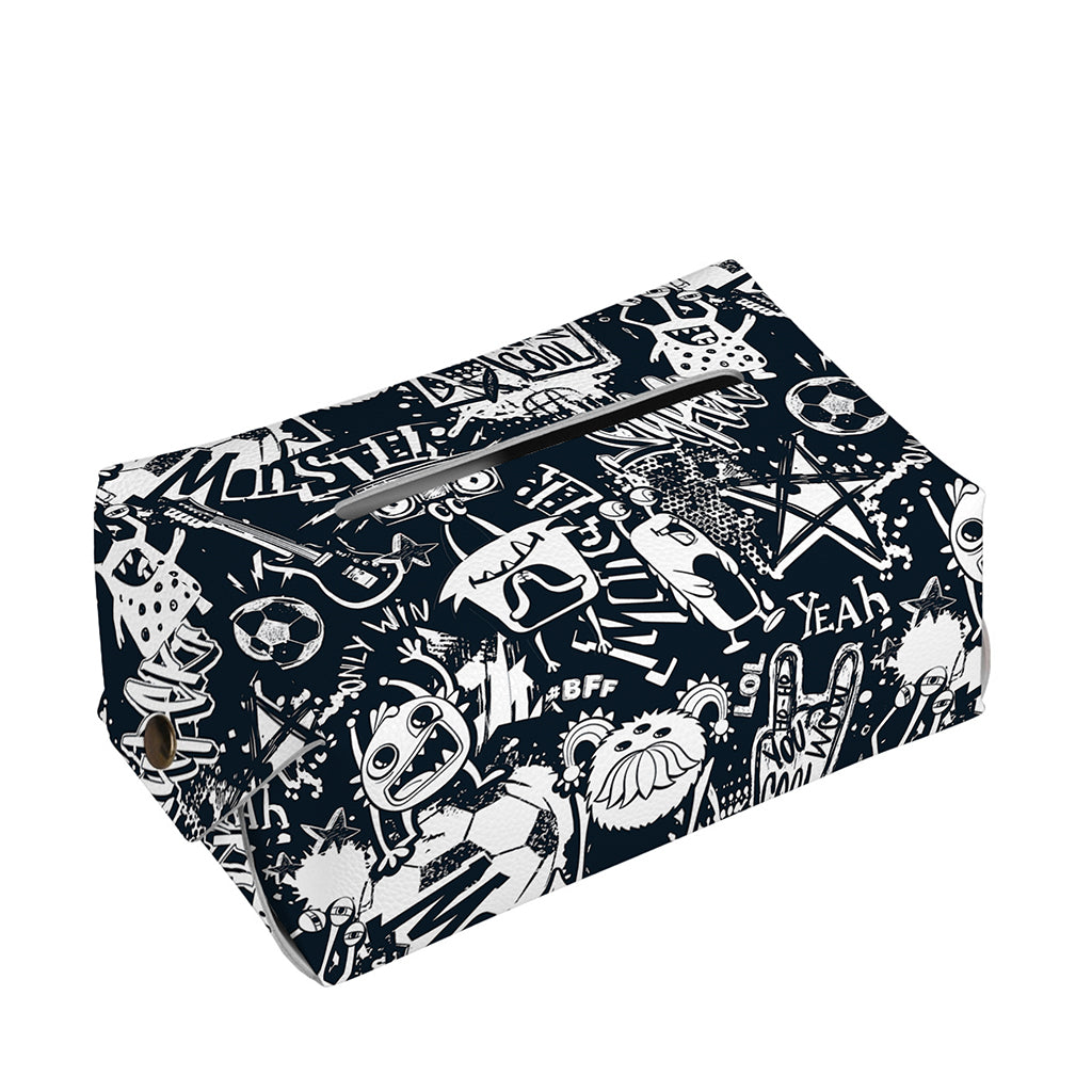 Graffiti Monster Characters Print Rectangle Tissue Box Cover