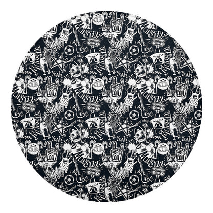 Graffiti Monster Characters Print Round Blanket