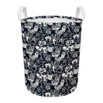 Graffiti Monster Characters Print Round Laundry Basket