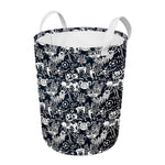 Graffiti Monster Characters Print Round Laundry Basket