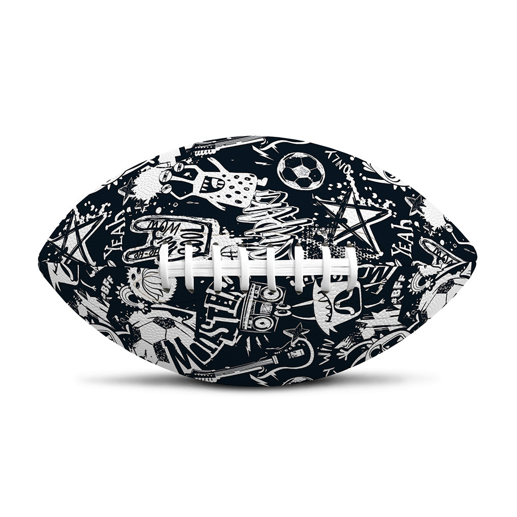 Graffiti Monster Characters Print Rugby Ball