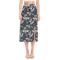 Graffiti Monster Characters Print Side Slit Midi Skirt