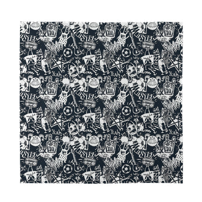 Graffiti Monster Characters Print Silk Bandana