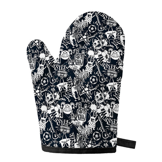Graffiti Monster Characters Print Single Oven Mitt