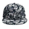 Graffiti Monster Characters Print Snapback Cap