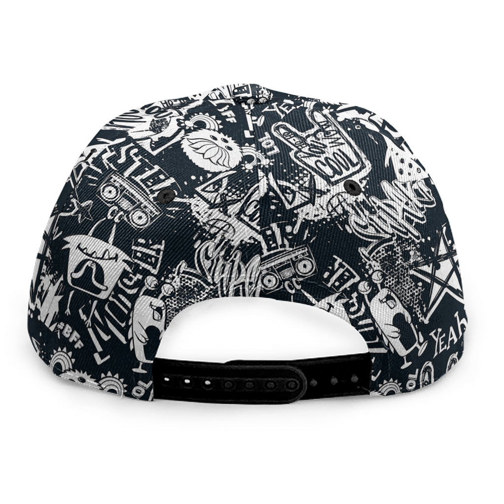 Graffiti Monster Characters Print Snapback Cap