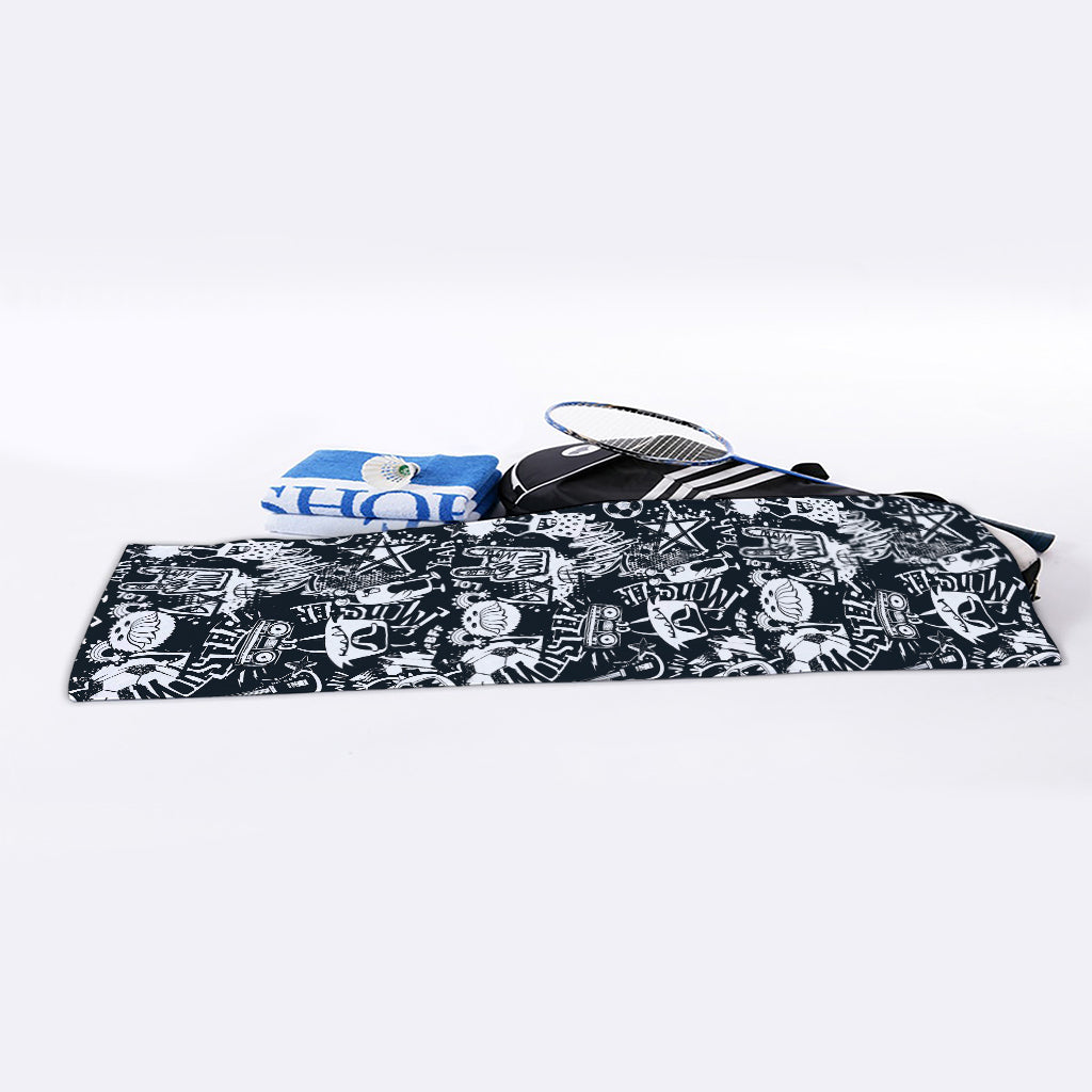Graffiti Monster Characters Print Sports Towel