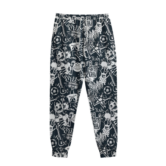 Graffiti Monster Characters Print Sweatpants