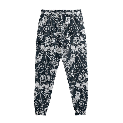 Graffiti Monster Characters Print Sweatpants