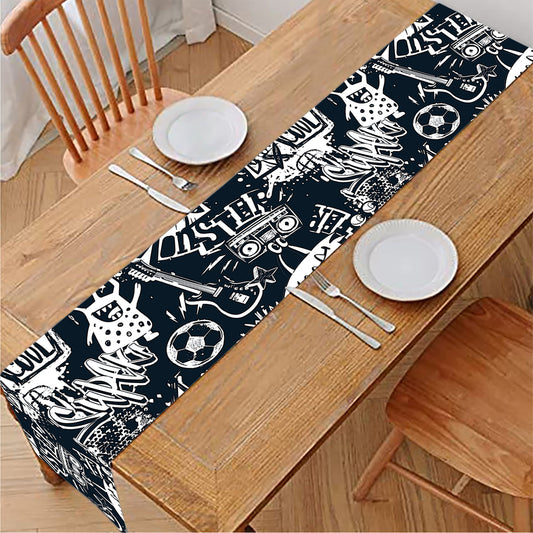 Graffiti Monster Characters Print Table Runner