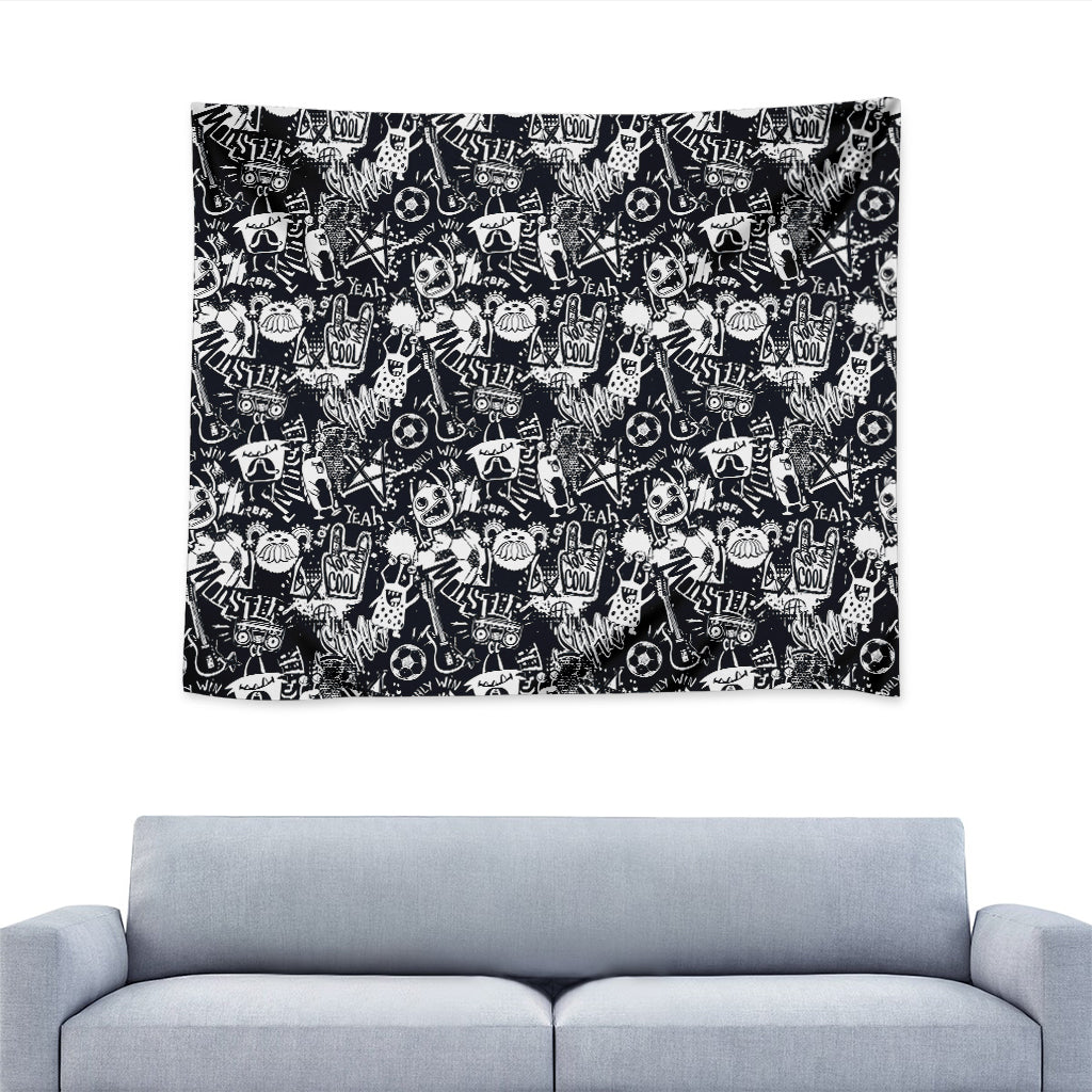 Graffiti Monster Characters Print Tapestry