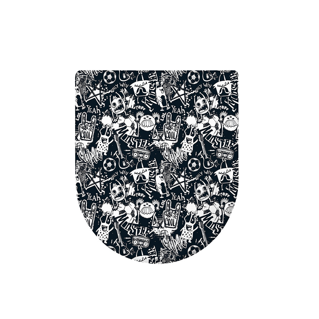 Graffiti Monster Characters Print Toilet Lid Cover