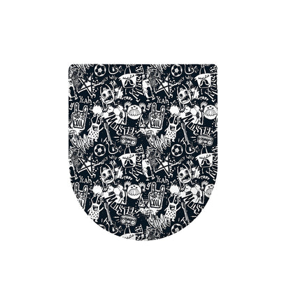 Graffiti Monster Characters Print Toilet Lid Cover
