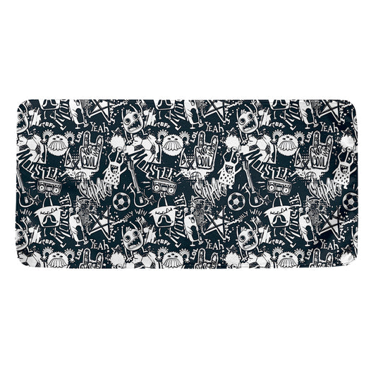 Graffiti Monster Characters Print Towel