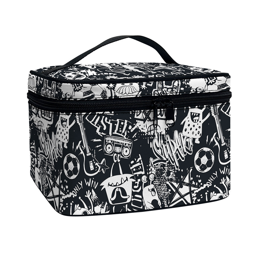 Graffiti Monster Characters Print Travel Makeup Bag