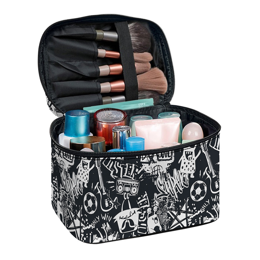 Graffiti Monster Characters Print Travel Makeup Bag