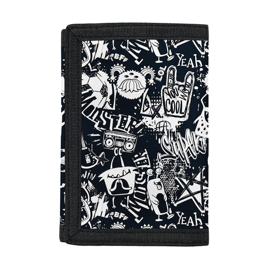 Graffiti Monster Characters Print Trifold Wallet