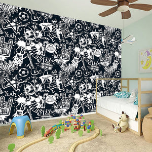 Graffiti Monster Characters Print Wall Sticker