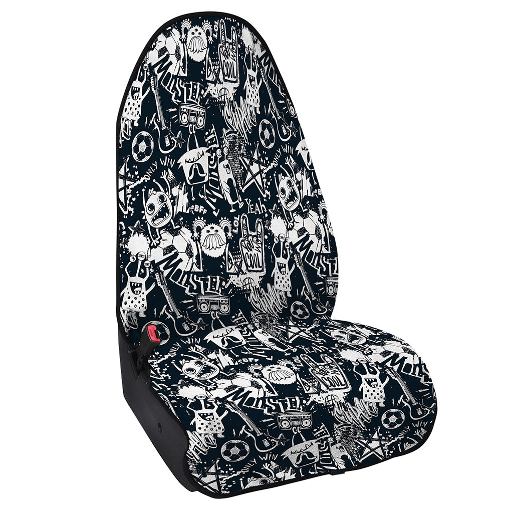 Graffiti Monster Characters Print Waterproof Car Seat Cover