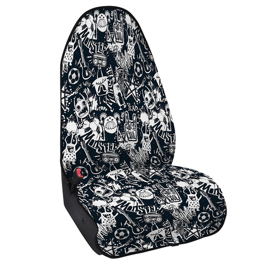Graffiti Monster Characters Print Waterproof Car Seat Cover