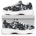 Graffiti Monster Characters Print White Chunky Shoes