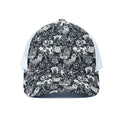 Graffiti Monster Characters Print White Mesh Trucker Hat