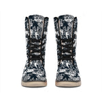Graffiti Monster Characters Print Winter Boots
