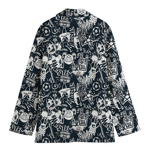 Graffiti Monster Characters Print Women's Blazer