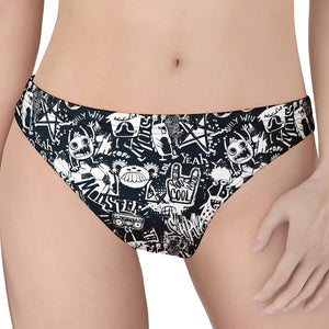 Graffiti Monster Characters Print Women's Thong