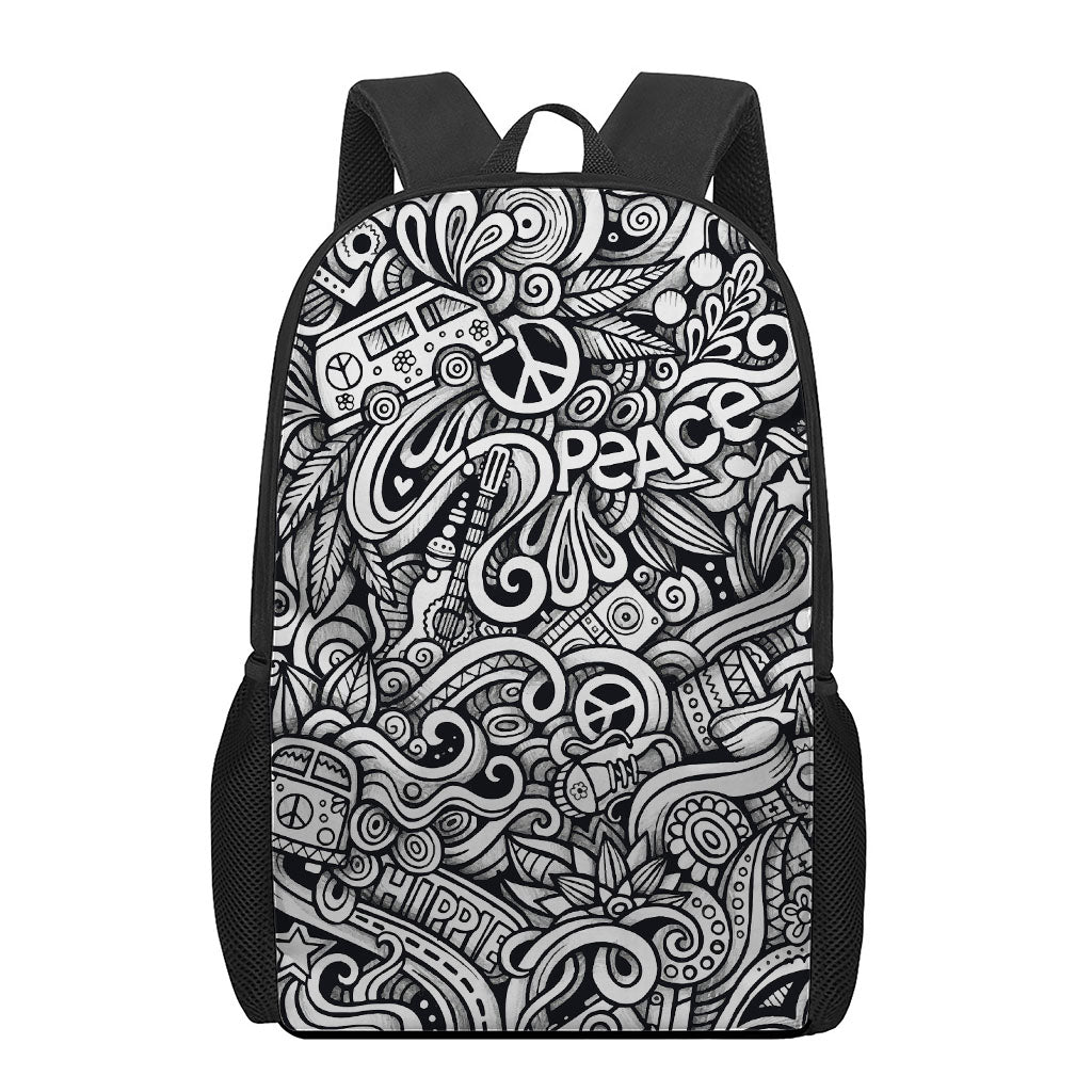 Graffiti Surfing Pattern Print 17 Inch Backpack