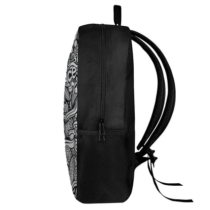 Graffiti Surfing Pattern Print 17 Inch Backpack
