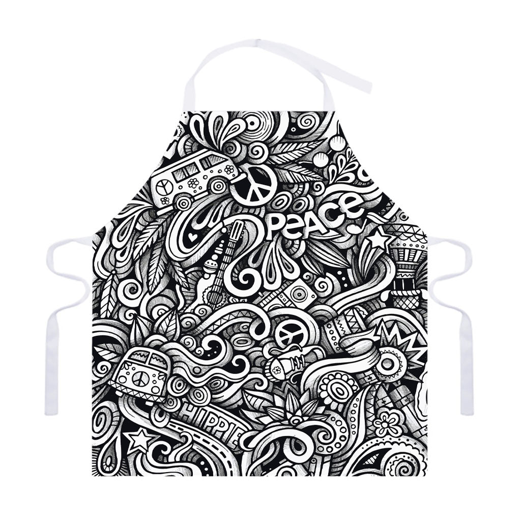 Graffiti Surfing Pattern Print Adjustable Apron