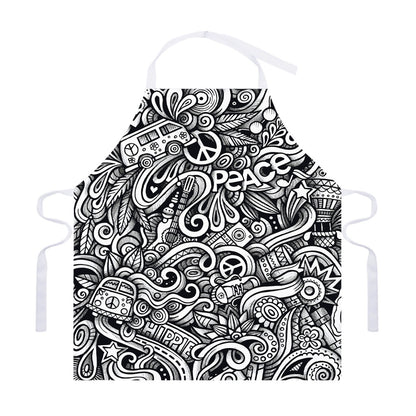 Graffiti Surfing Pattern Print Adjustable Apron