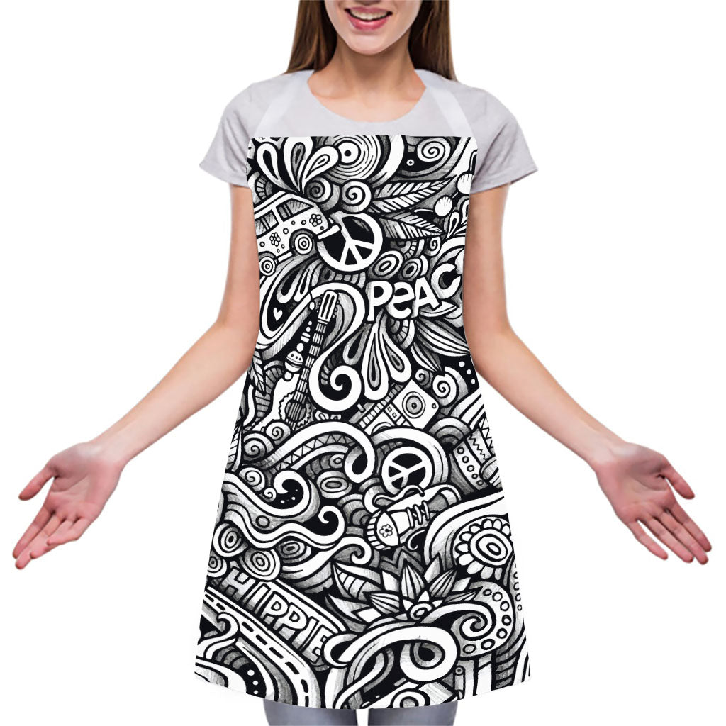 Graffiti Surfing Pattern Print Adjustable Apron