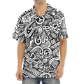 Graffiti Surfing Pattern Print Aloha Shirt