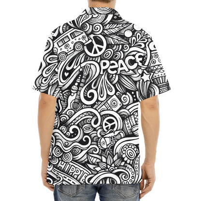 Graffiti Surfing Pattern Print Aloha Shirt