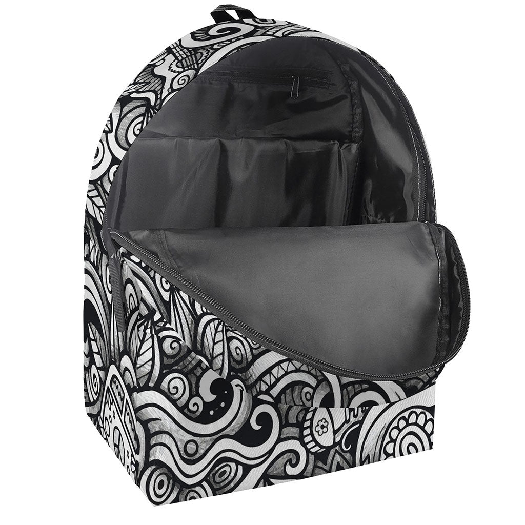 Graffiti Surfing Pattern Print Backpack