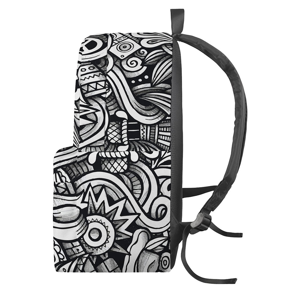 Graffiti Surfing Pattern Print Backpack