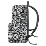 Graffiti Surfing Pattern Print Backpack
