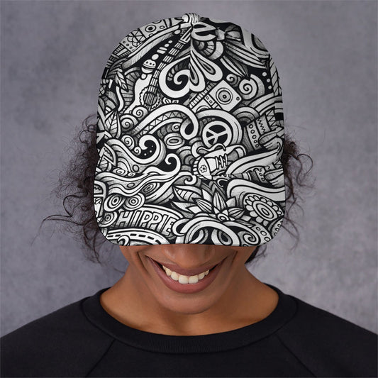 Graffiti Surfing Pattern Print Baseball Cap