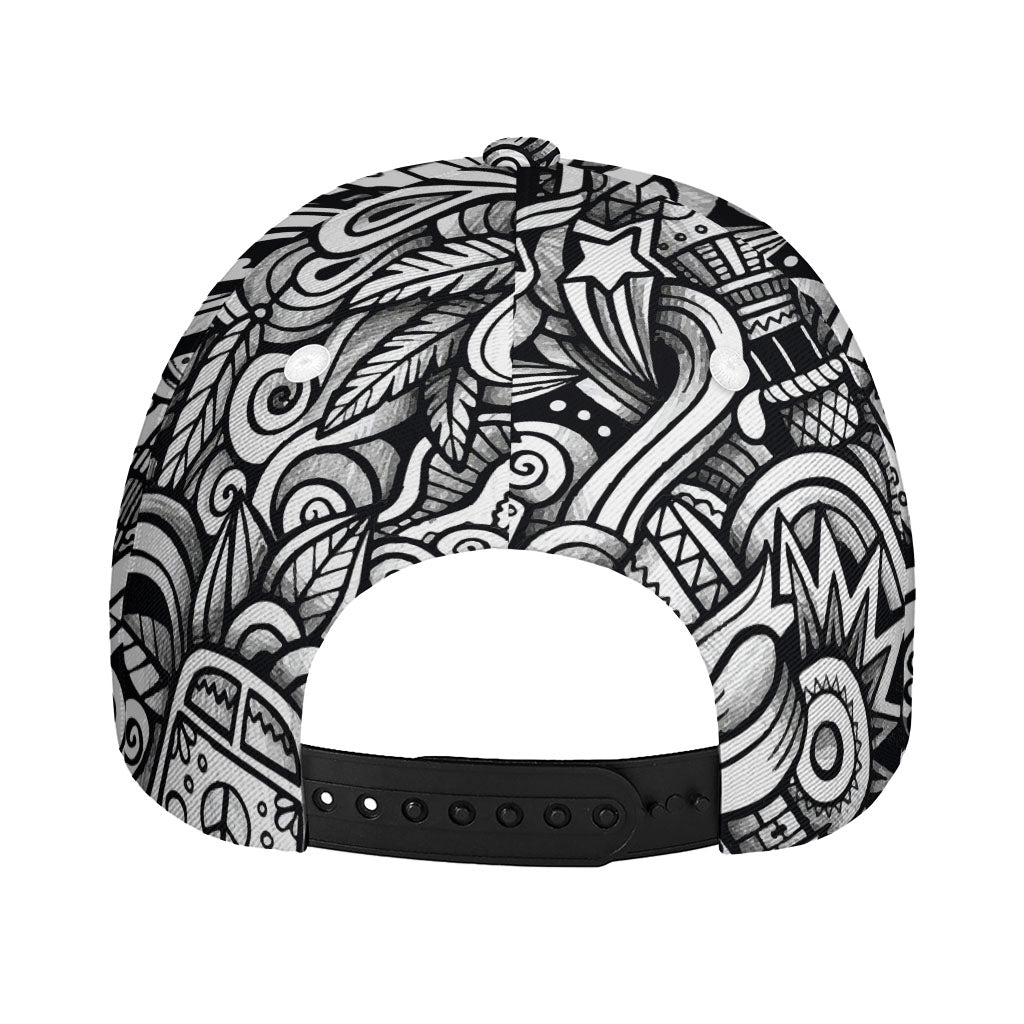 Graffiti Surfing Pattern Print Baseball Cap