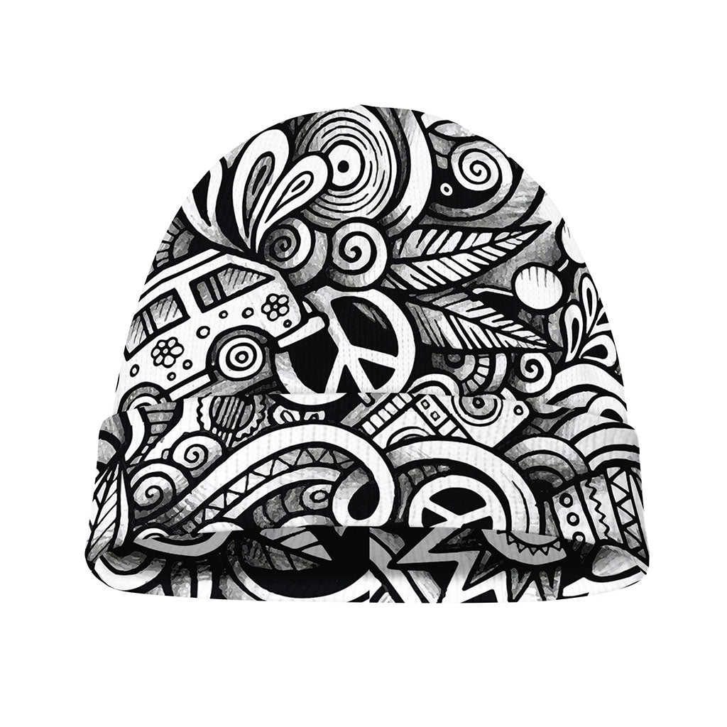 Graffiti Surfing Pattern Print Beanie